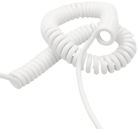 PXAMORTEL Gewickeltes Netzkabel Flex Curly Spring Cord, 0,15 mm quadratisches Spiral-Teleskopkabel, 8-adrig, 26 AWG, weißes Federkabel, dehnbar von 1 bis 15 Metern, Federkabel(Stretch 10 Meter)