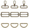 Mabor 9 Stück Karabinerhaken mit Drehgelenk Groß Metall Schlüsselanhänger 50,5mm Schiebeschnalle 46,5mm D Ring für DIY Taschenzubehör zum nähen Handtaschen Gurtversteller (Bronze)