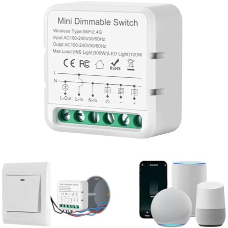 HNCY Interruttore dimmer, mini dimmer intelligente WiFi (1 pezzo, Wi-Fi)