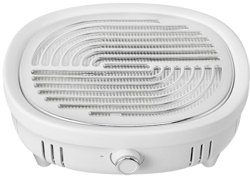 Nail Dust Collector, Powerful Nail dust Extractor with Reusable Filter, Stepless Suction Adjustment 0-4000 RPM, Compact Nail Extractor Fan Dust Collector for Salon and Personal Use, Easy to Clean