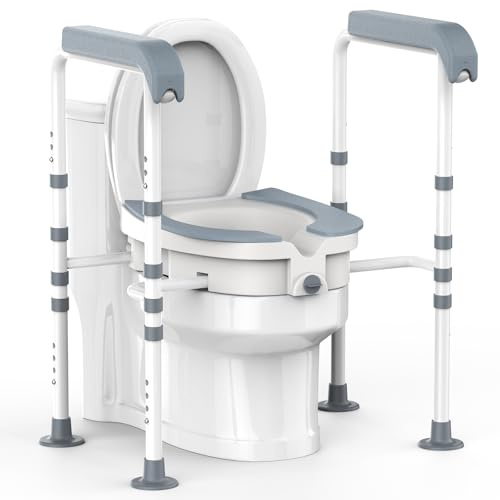 Castage Raised Toilet Seat with Handles,Toilet Seat Risers for Seniors Elevated Toilet Seat for Elderly,Fit Any Toilet