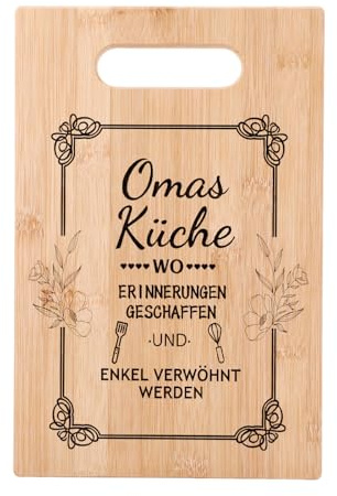 Oma Geschenk Geburtstag, Geschenk für Oma Weihnachtsgeschenke Bambus Schneidebrett mit Gravur Küchengeschenke Geburtstagsgeschenk Holzbrett mit Gravur Wohnung Geschenk Einzug