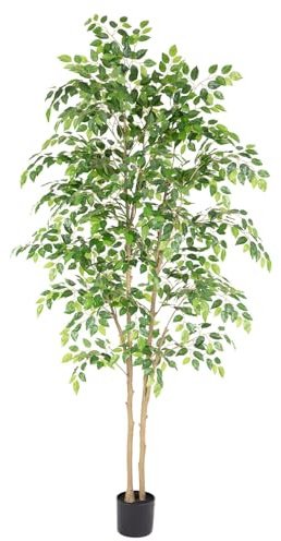 Zvezvia Kunstpflanzen 180cm Künstlicher Ficusbaum wie echt - Große Künstliche Pflanzen Grüner Kunstbaum im Topf für Wohnzimmer, Schlafzimmer, Büro, Garten