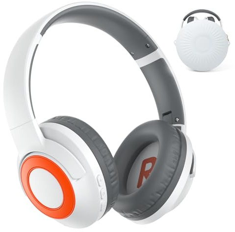 TONOSHARK Kids Headphones Wireless, Noise Cancelling Headphones for Kids | Lightweight, 60h Playtime, Gaming Headset, Bluetooth,Foldable Over-Ear for Home/School/Travel - Includes Portable Case(White)