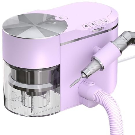 BEESOM Électrique Ponceuse Ongles Professionnelle Aspirateur,Polissage Ongles,Chine Manucure/Pédicure Silencieuse,Vitesse Réglable pour Salon & Maison Cleaner Ongles Pink