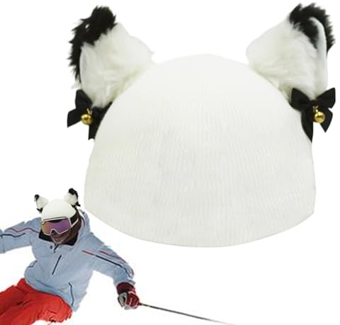 Multisport Helmüberzug, Ski Helmüberzug, Helm Katzenohren Überzug, Helme Zubehör, Elastische Helme Dekoration, Niedlicher Helm Überzug Mit Glöckchen Für Snowboarden, Skifahren, Radfahren, Skaten Usw.