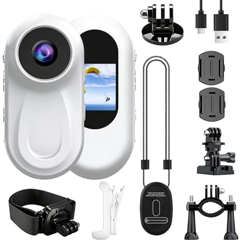 OBEST Mini Camara Deportiva Visión Nocturna, Pantalla 0,85, POV Bodycam | 1080P, Gran angular 120, Magnético, Cámara Accion para Vlog Pesca Nocturna Casco Moto Bici Viaje Running Diario, Negro
