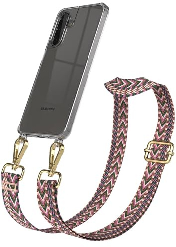 EAZY CASE Handykette - Verstellbares Taschenband kompatibel mit Galaxy A17, Schulterriemen, Handykordel mit Silikon Hülle, Umhängetasche, Beere Pink Gold