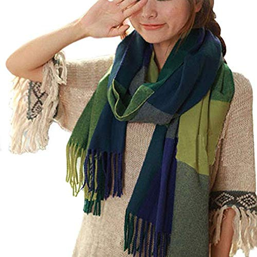 Yuson GirlScarf Women's Fashion Long Shawl Big Grid Winter Warm Lattice Large Scarf
