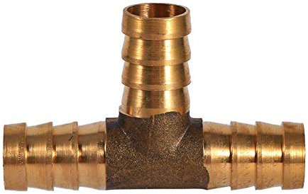 3-Wege-Kraftstoffschlauch-Verbindungsstück, T-Form, Schlauchadapter, Verbindungsstück für Tischler, Messing (12 mm)