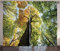 ABAKUHAUS Baum Rustikaler Vorhang, Wald Herbst Wachstum Eco, Wohnzimmer Universalband Gardinen mit Schlaufen und Haken, 280 x 260 cm, Dunkelbraun Hellgrün
