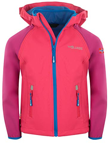 Trollkids Kids Rondane Zip Off Jacket XT, 164/164 Kinder, Dark pink/Light pink/Blue