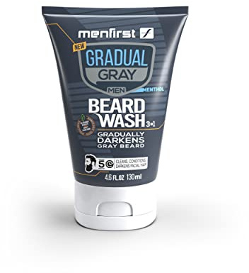 MENFIRST Gradual Gray Darkening Beard Wash for Men