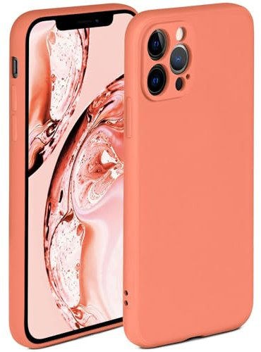 ONEFLOW Coque Souple Compatible avec Apple iPhone 12 Pro, Coque en Silicone, Bord surélevé pour la Protection d'écran, Double Couche, Coque Souple pour téléphone - Orange Mat
