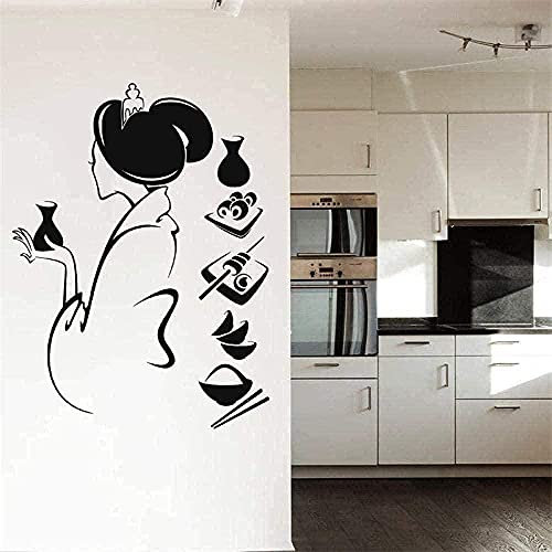Wall Stickers Home Decor Wallpaper Bedroom Creative Mural Cross Geisha Beauty Salon Girl Manga Oriental Loft Art Design 42x60cm