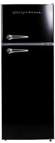 Frigidaire EFR786 Retro Apartment Size Refrigerator with Top Freezer - 2 Door Fridge with 7.5 Cu Ft of Storage Capacity, Adjustable Spill-Proof Shelves, Door & Crisper Bins, Black