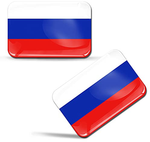 SkinoEu® 2 x 3D Autocollants Drapeau Russie Fédération Russe F 119