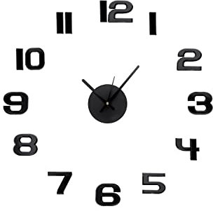 MPM Quality Wanduhr DIY. Originelles Design von klebrigen Uhren. DIY Wanduhr Kleben 3D Uhr Groß Wand Uhren für Deko Wohnzimmer Nach Hause Küche Büro und Hotel Schwarz.