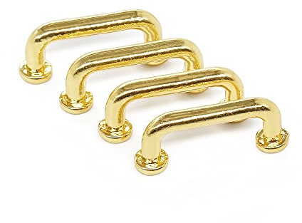 Odoria 1/12 Miniatur Griffe Türgriff 4 Stück Puppenhaus Zubehör, Gold