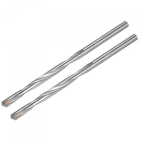 sourcing map 7mm Cutting Dia Cemented Carbide Twist Extra Long Drill Bit with Round Straight Shank for Hardened Steel Stainless Steel, 150mm Length 2 Pcs