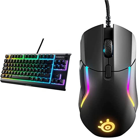 SteelSeries Apex 3 TKL RVB Clavier Gaming - Facteur de Forme Esports Compact sans Pavé Numérique & Rival 5 - Souris de Jeu - Capteur Optique Truemove Air de 18 000 Cpi - 9 Boutons Programmables