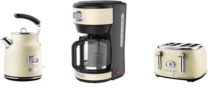 WESTINGHOUSE WES26 Retro Frühstück-Set Weiß Frühstücksset, Metall