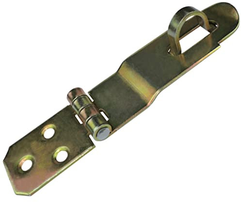AERZETIX - C58786 - Verriegelungsscharnier mit vorhängeschlossöse 76x32x24.5x1.5 mm - schnappschließe riegel für tür fensterladen keller dachboden - aus gelb verzinktem stahl - kistenschließer