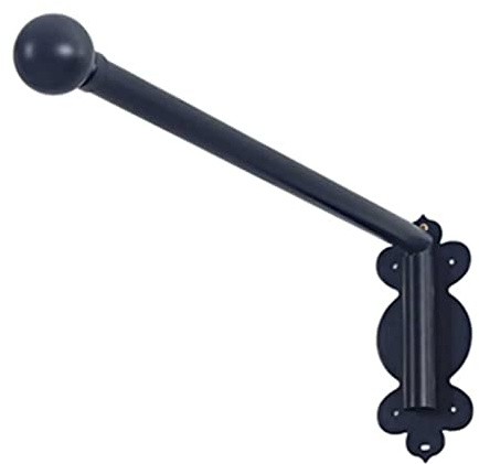 BEGRO Door Curtain Rail Swing Arm, Swing Arm Curtain Rod with Finials, for Side Panels Window Curtain Display Stand Drapery Arm Front Door Curtain Rail (Color : Black, Size : 50cm/20IN)