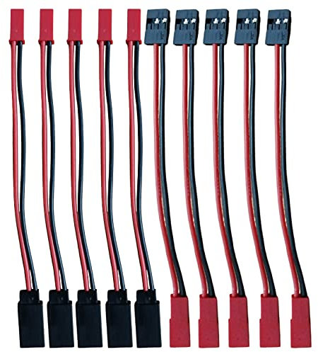 Boladge 2-pin JST zu JR Servo Stecker RC Männlich Buchse Adapter mit 10CM 22AWG Silikonkabel für RC Flugzeug Helikopter Auto