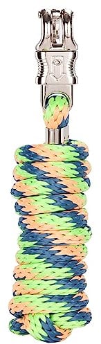 Merauno Lead Rope for Horse, 200 cm, Blue Purple, Double Braided Polypropylene, Nickel-Plated Steel Panic Hook