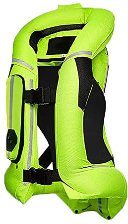 ALIKKA Motorrad-Airbagweste für Männer und Frauen, Motocross-Airbag-Reitjacke mit Reflexstreifen, Moto-Airbag für Erwachsene mit Rückenprotektor,XL, Green