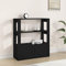 FIRBNUS 80x30x90 cm Bücherschranks mit Ablage und Türen Beistellschrank Schubladenschrank Lowboard Lagerschrank Schwarz Sideboard Wohnzimmer TV Schrank Aufbewahrungskommode Holzwerkstoff