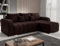ML Furniture Ltd Velvet Ecksofa in L-Form 245 x 86 x 147 cm mit Schlaffunktion und Bettzeugbehälter - Schlafsofa mit Bettkasten - Eckcouch mit Stauraum - Rechts Couch Velours - Farbe: Braun MO29