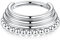 Dreifach gestapelter Septum Ring Septum Schmuck Daith Ohrringe chirurgischer Stahl Silberperlen Septum Nasenring Rook Conch Piercing Schmuck nahtloser Septum Clicker Ring Knorpel Helix Creolen 8 mm