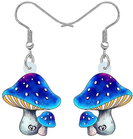 LONYOO Acryl Anime Pilz Ohrringe Dangle Natur Design Schmuck Pilz Geschenke für Frauen Mädchen Charms (Blau 491)