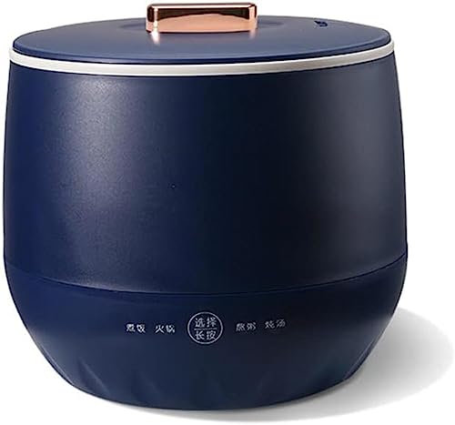 MISKYN Electric Rice Cooker 1.6L, Mini Rice Cooker for 1-2 People, with Non-Stick Ceramic Coating And Stainless Steel Lid, Hot Pot for Apartment/Small Kitchen,Blue