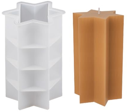 Bekecidi Stern Kerzenformen Silikon, Stumpenkerzen Formen für Kerzenherstellung, Epoxidharz Gießformen Zylinder Kerzenformen für die Herstellung von 3D-Kerzen, Seife, Aromatherapie, Wachs, DIY