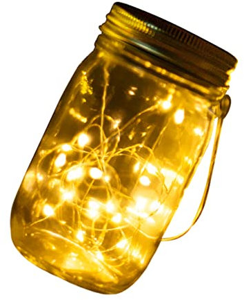 Veemoon 1stk Einmachglas Licht Hängende Wandleuchten Weckgläser Anzünden Schwimmende Laternen Weihnachts-solarlichter Solarleuchten Wandleuchten Zum Aufhängen Led Kann Einzigartig