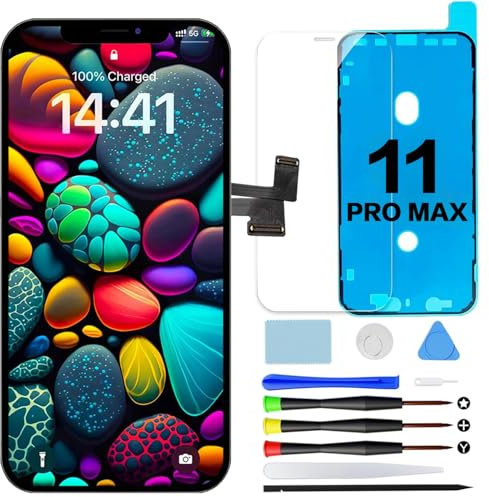 GOLDWANGWANG for iPhone 11 Pro Max Screen Replacement, 6.5 3D Touch Screen Digitizer Display LCD Assembly Repair Tool Kit with Waterproof Seal and Tempered Glass