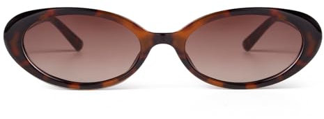 Laurinny 90er Retro Sonnenbrille für Damen Herren Kleine Schmal Retro Oval Sonnenbrille Gläser(Leopard/Gradient Braun)