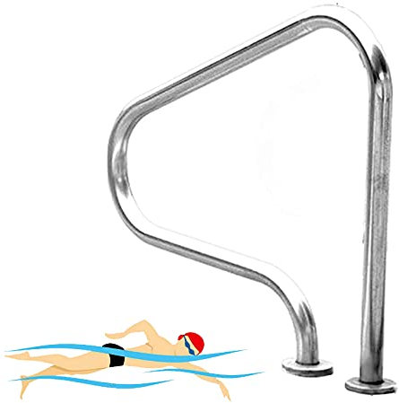 Pool-Handlauf aus Edelstahl 304, rutschfeste Armlehne, 78,7 x 78,7 cm, Poolgeländer für den Eingang zu unterirdischen Pools
