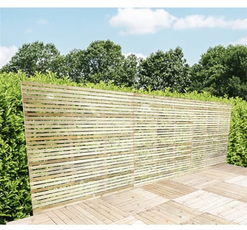 5FT (1.52m) Horizontal SLATTED Pressure Treated 12mm Tongue & Groove Fence Panel - 1 Panel Only
