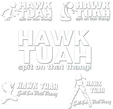 Hawk Tush Aufkleber, Spit on That Thang Car'Viral Girl, Meme-Aufkleber (5 Stück), lustiger, hochwertiger Vinyl-Aufkleber, handgefertigt, Gag-Geschenk-Aufkleber für Autos, LKWs, Laptops (5 Stück)