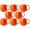 myGrtfam Ceramic Coffee Mugs Set of 8 for Latte Cappuccino Stoneware Cup Ice Cream Hot Chocolate 12oz Round Orange