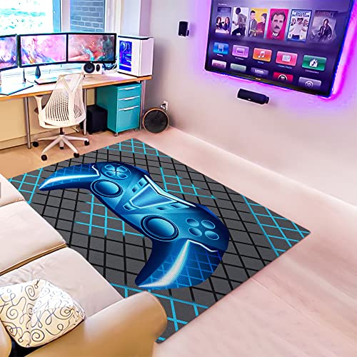 Bisdasdm Gamer Controller-Teppich, rutschfest, bunt, Gaming-Teppich, bedruckt, Gamepad, Spielteppich für Gamer, Jungen, Teenager, Schlafzimmer, Wohnzimmer, Spielzimmer, Dekoration, 61 x 91 cm