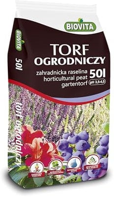BIOVITA Saure Erde – Torf Sauer für Blaubeeren & säureliebende Pflanzen | pH 3,5-4,5 (50L, 50000, Milliliter)