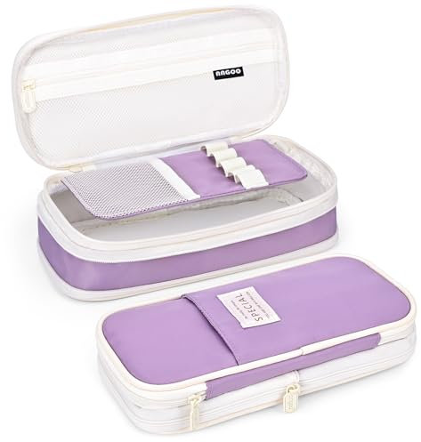 Mamowla Matite Astuccio Grande Capacità, Astuccio Portapenne per Scuola Ufficio Bambina Ragazzi Studenti, Regali di Compleanno(Viola)