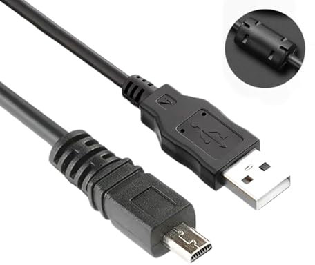 Panlouting USB Cable de Carga 8 Pines para Cámara 150cm Cable de Datos EMC-5 compatible con Casio Exilim EX-ZS200 EX-H5 H50 S8 Z16 Z28 Z33 Z35 Z37