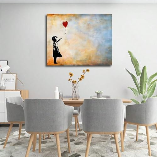 LSYALUCK Graffiti Wall Art Pop Street Toile Décor Affiche Coloré Graffiti Toile Peinture Imprime Pour Chambre Maison Salon Décor 100x150cm Avec-Noir-Cadre