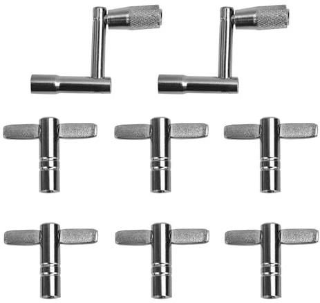 BOXOB Drum Key Drill Bit Set, 6pcs Standard Square Lug Drum Key & 2pcs Fast Rotary Drum Keys Music Tuning Accessories for Turning Drum